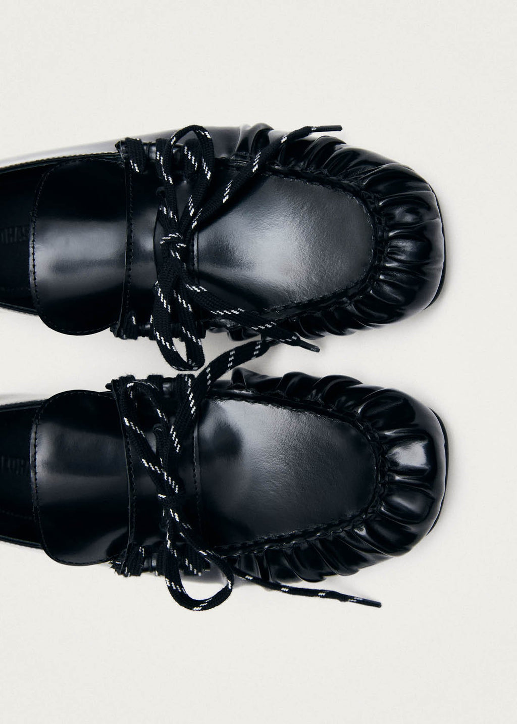 Aven Lace Black Leather Loafers