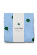 Light Blue Clover Swaddle Print Medium