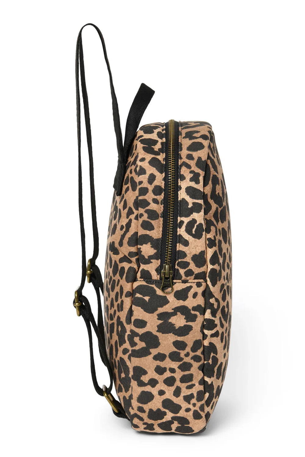 Brown Leopard Cotton Mini Backpack