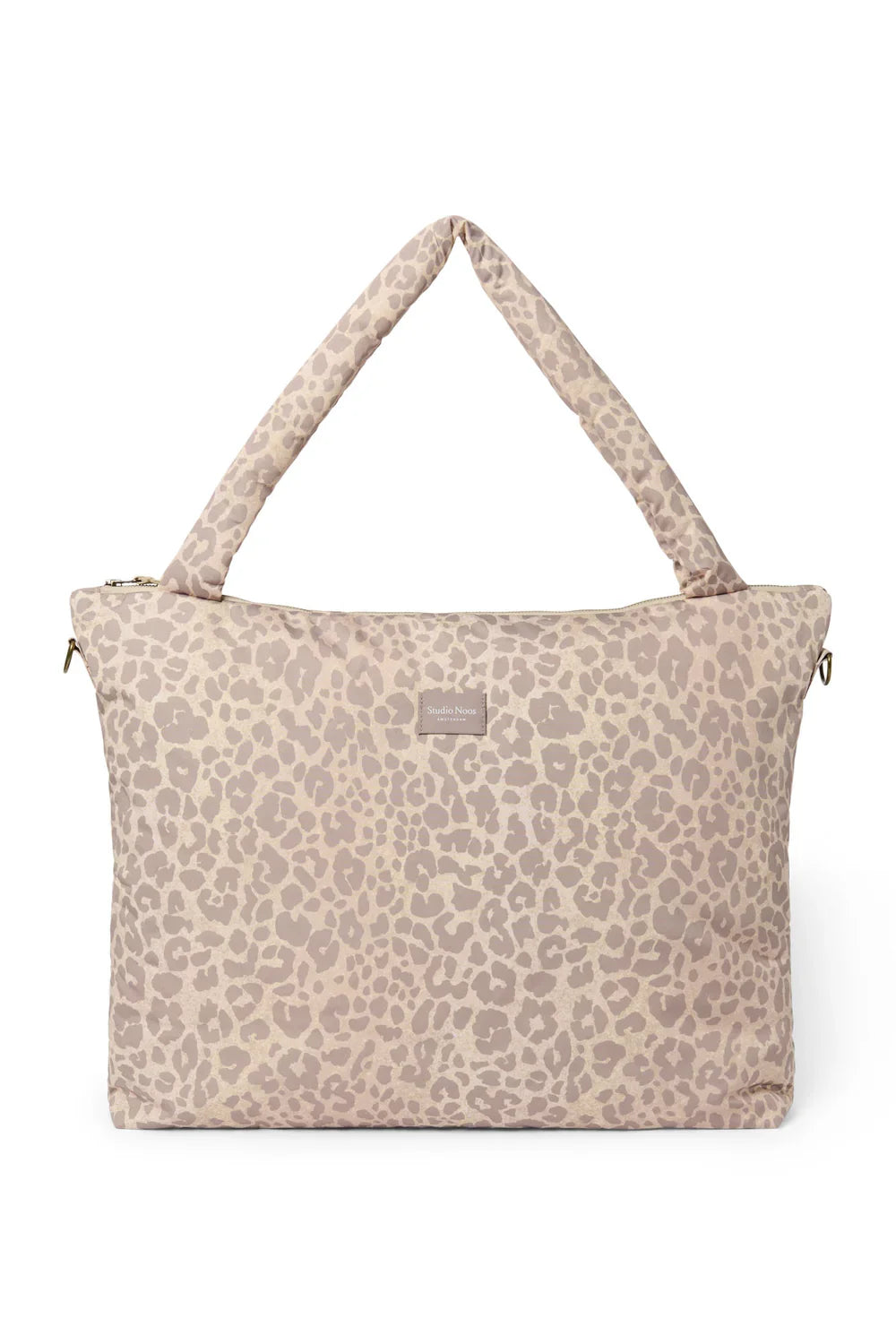 Beige Leopard Puffy Diaper Bag
