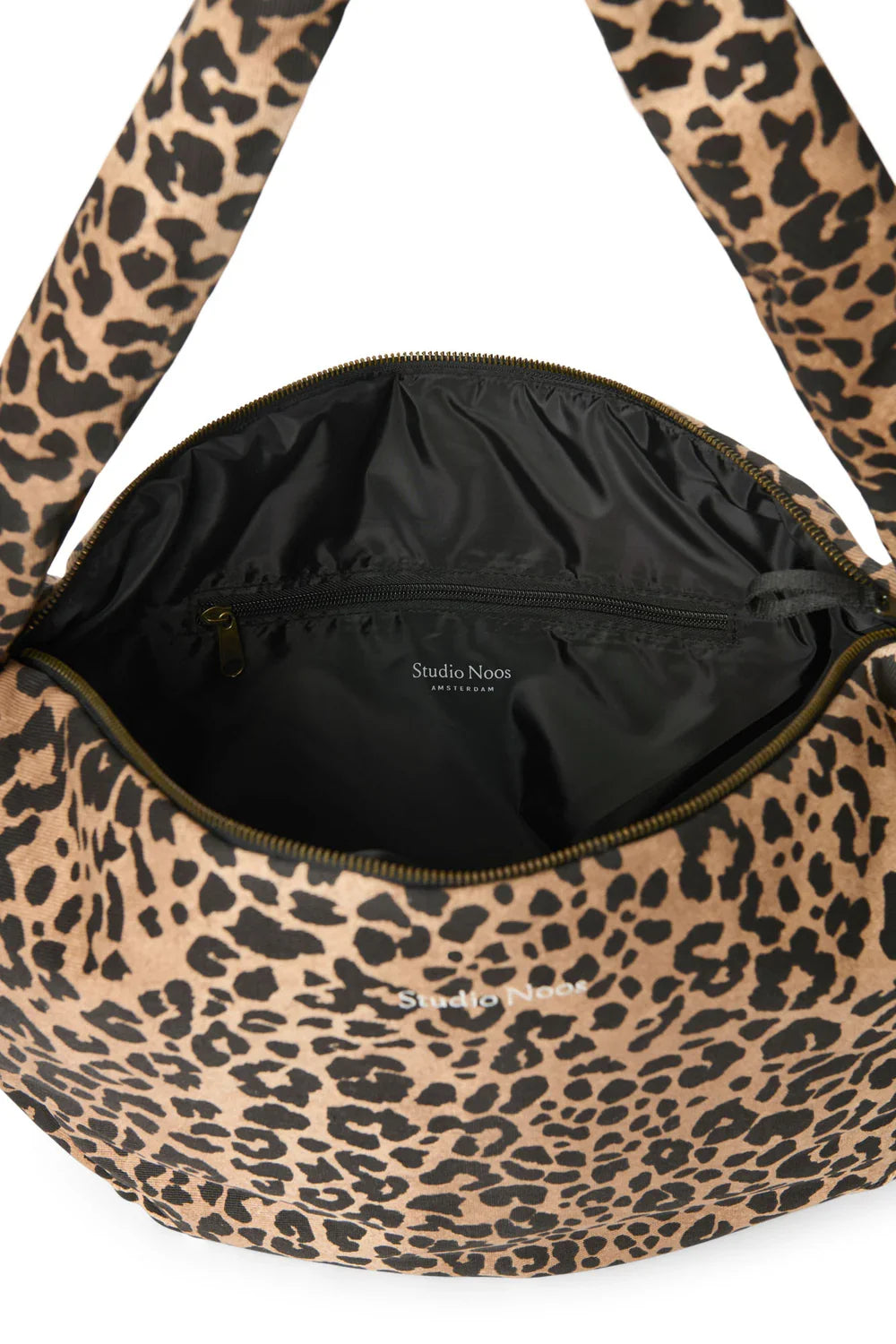 Brown Leopard Cotton Cross Body Bag