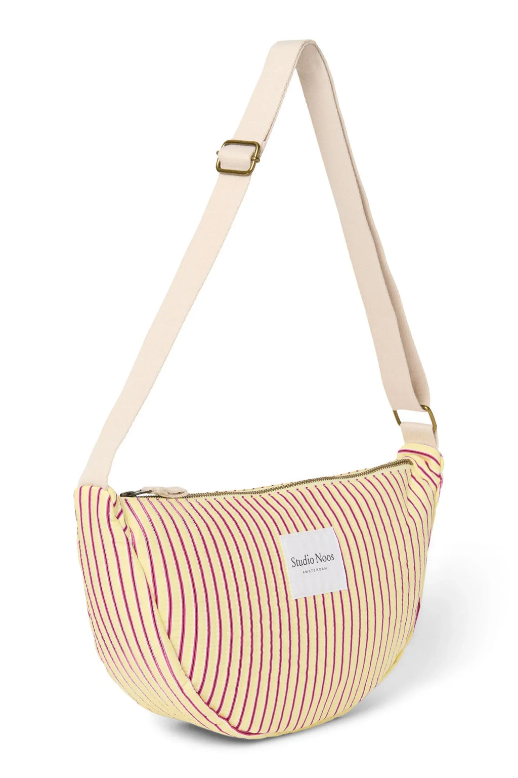 Poplin Striped Adult Fanny Pack | Butter Yellow