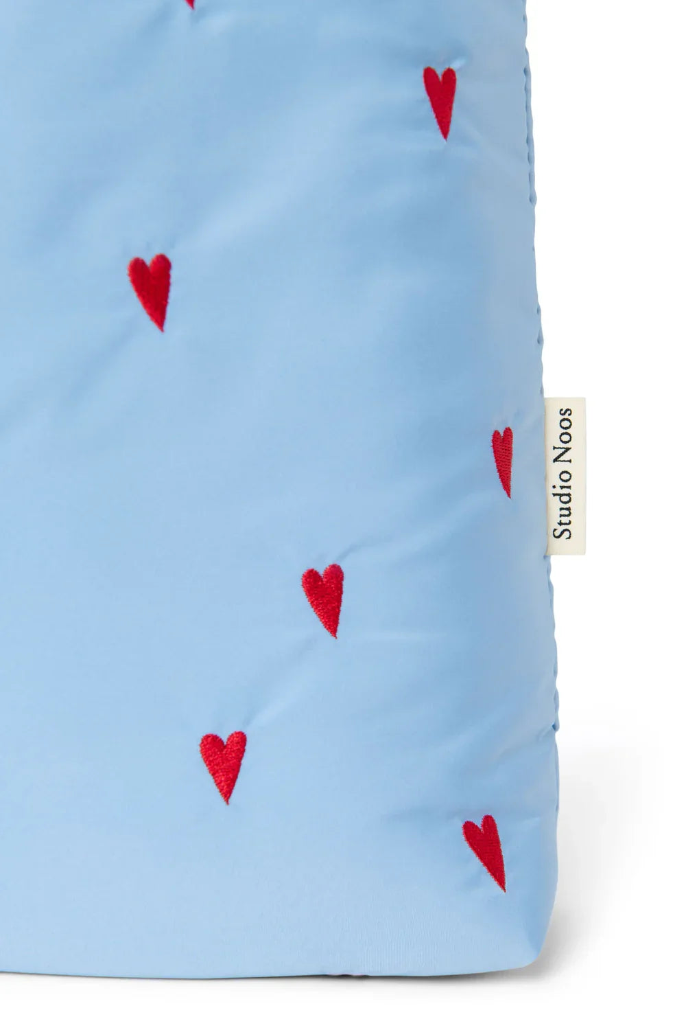 Light Blue Hearts Puffy Mom Bag