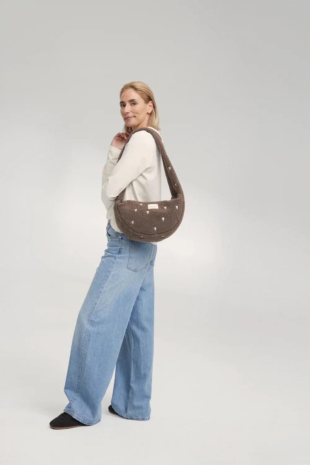 Ecru Hearts Teddy Mini Cross Body Bag