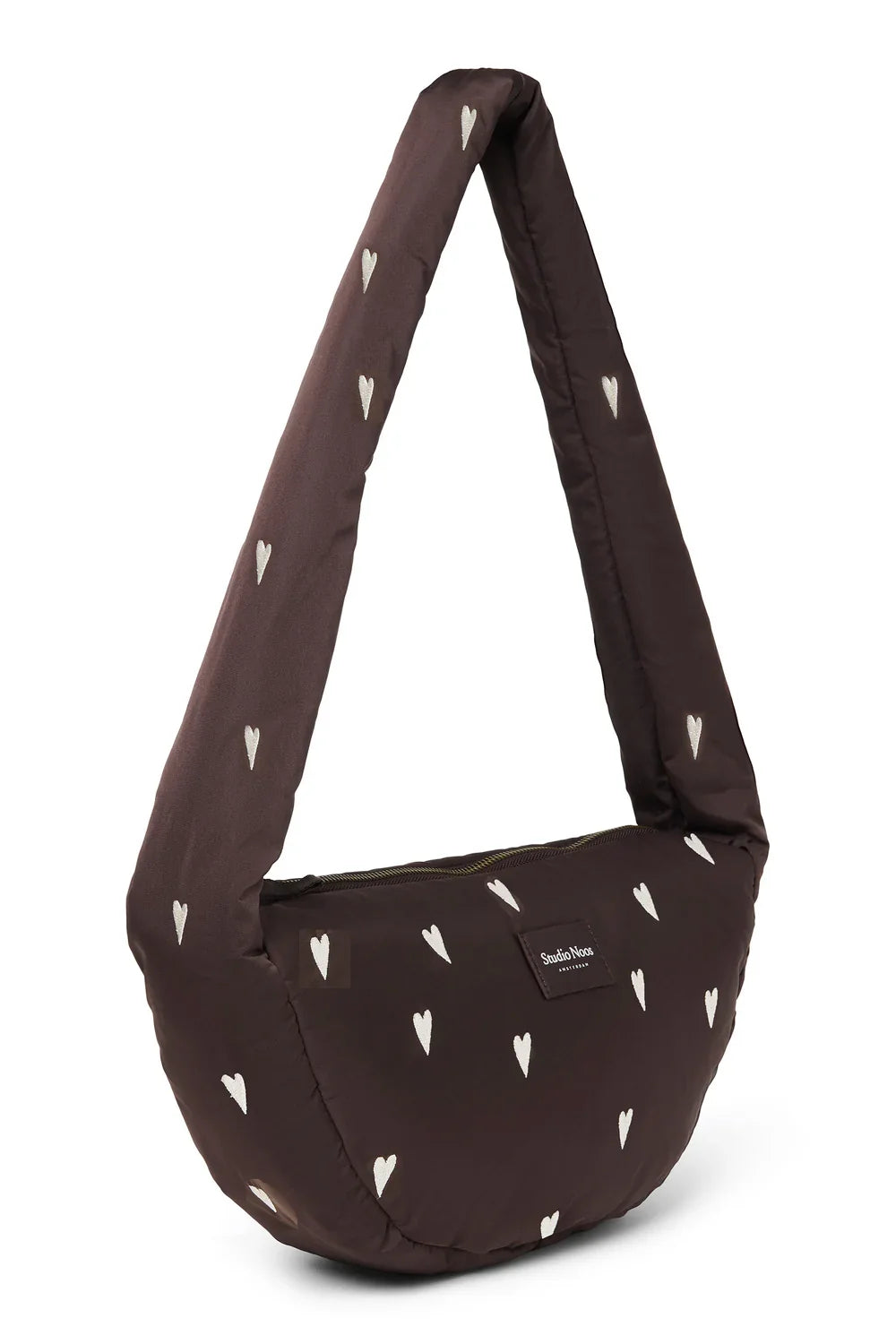 Light Blue Hearts Puffy Mini Cross Body Bag