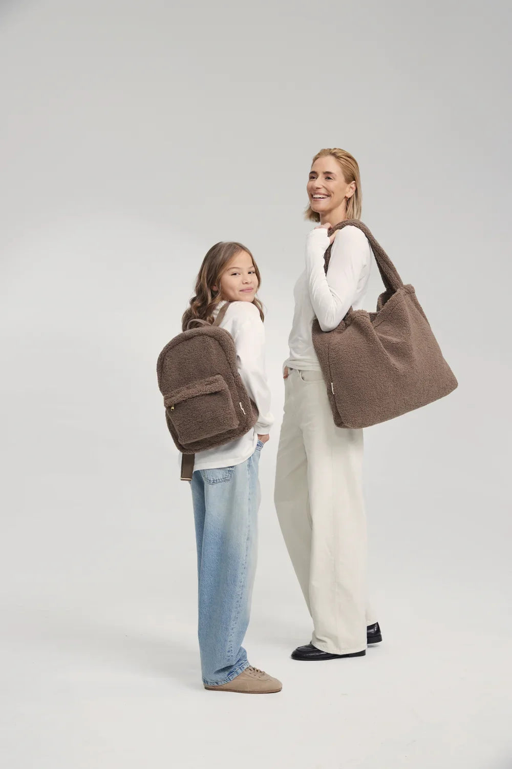 Brown Hearts Teddy Midi Backpack