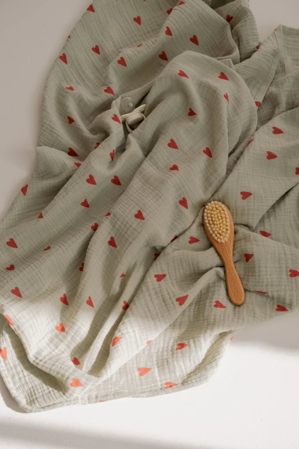 Green Hearts Swaddle Print Large