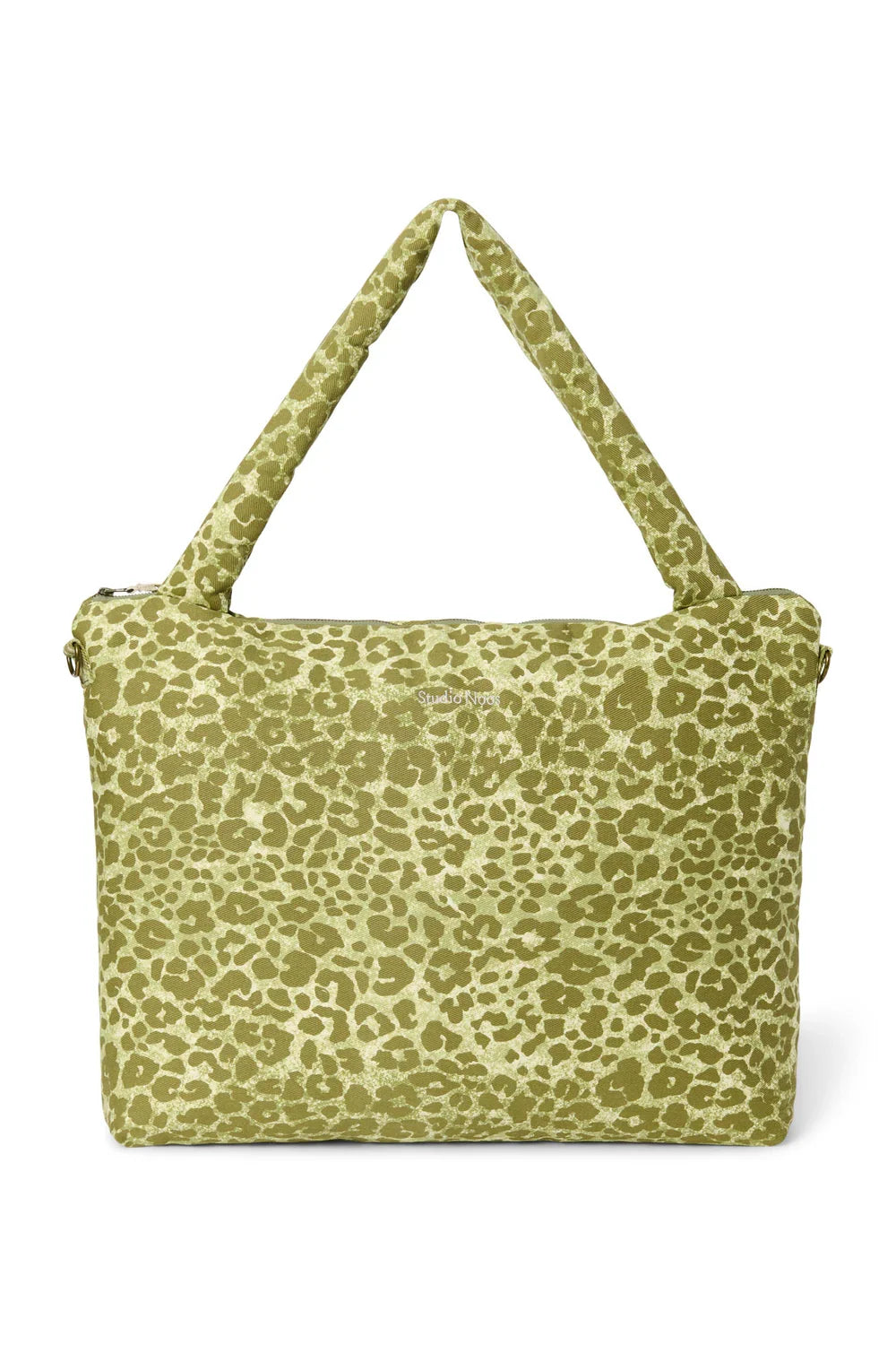 Green Leopard Cotton Diaper Bag
