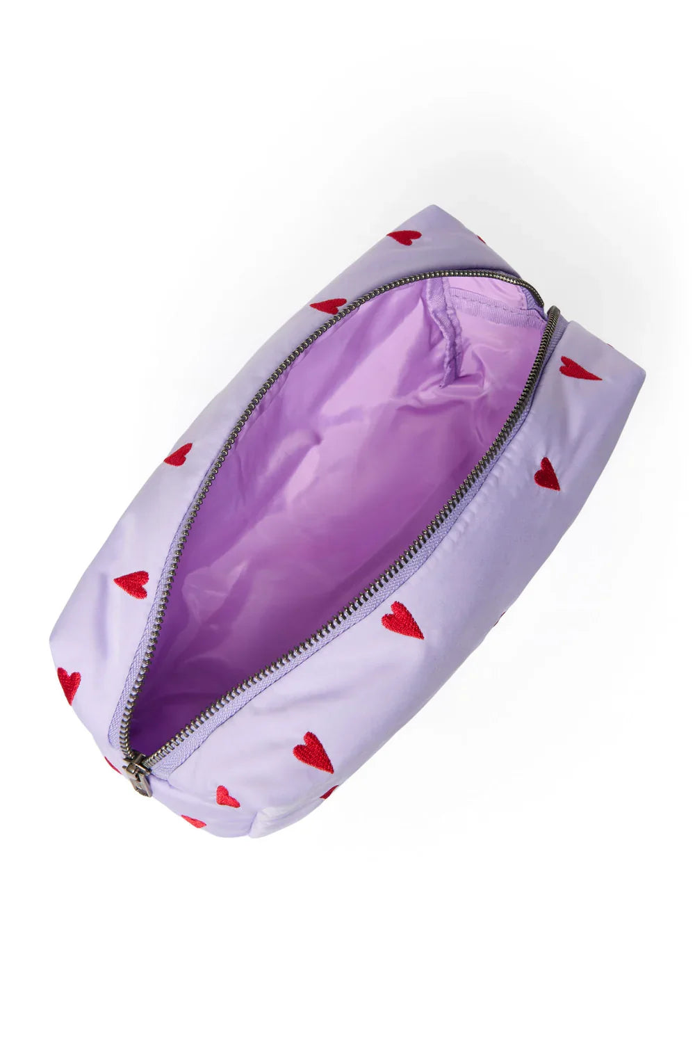 Light Blue Hearts Puffy Pouch