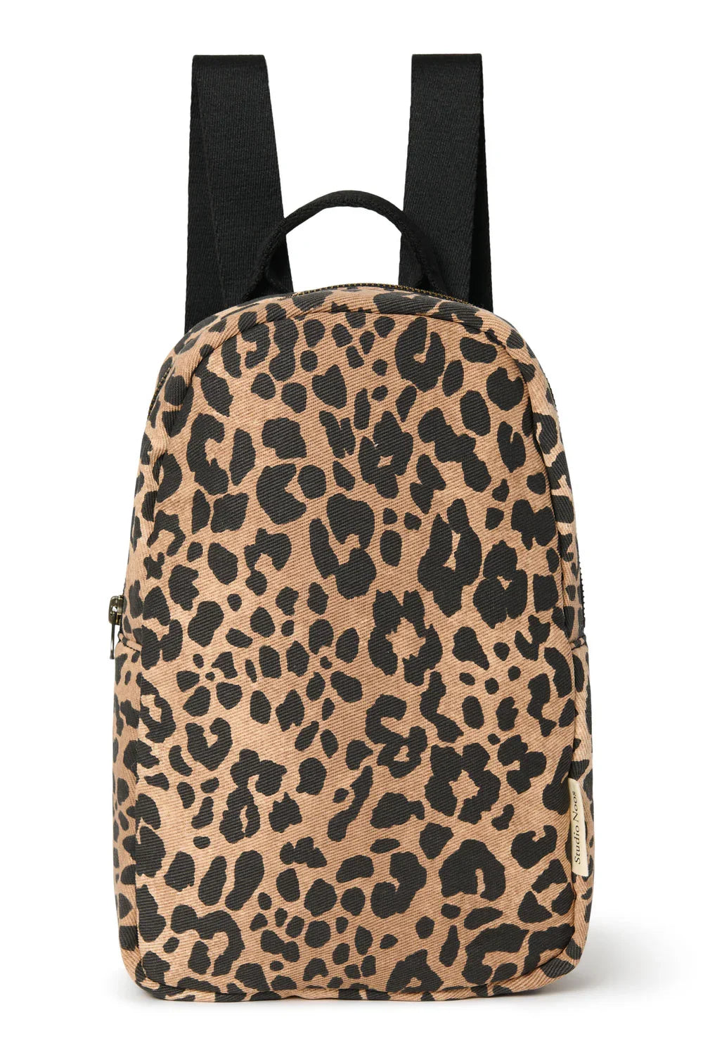 Brown Leopard Cotton Mini Backpack