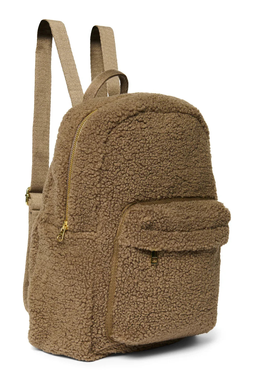 Ecru Teddy Midi Backpack Front Pocket