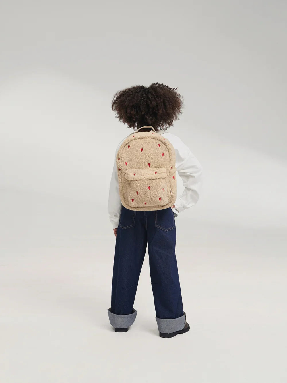 Brown Hearts Teddy Midi Backpack