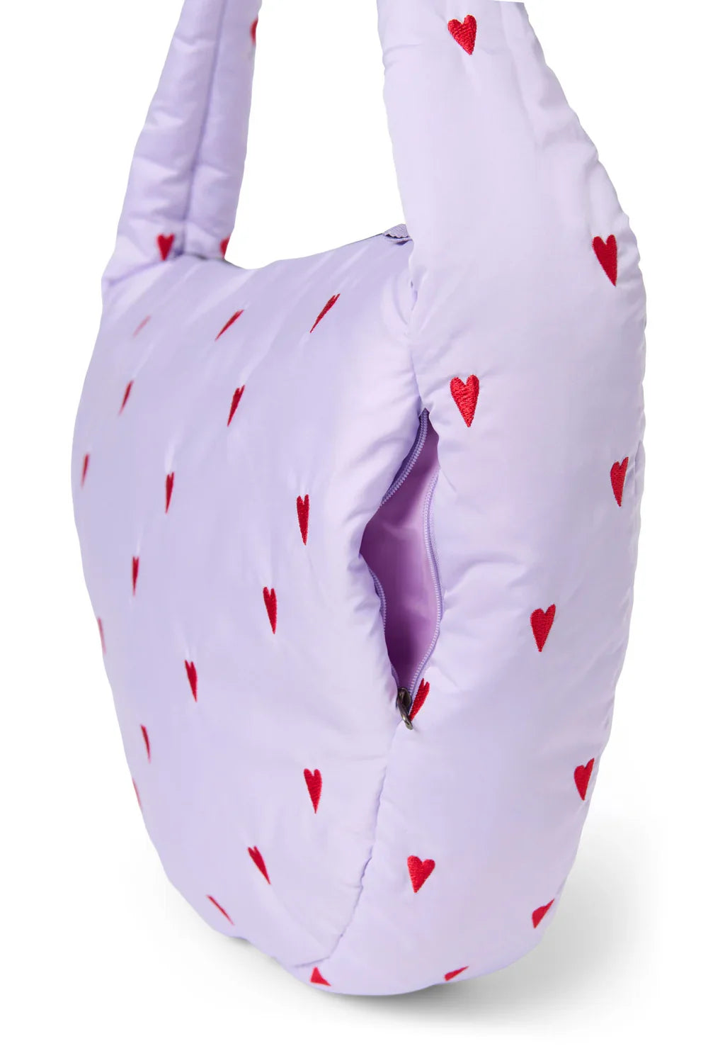 Purple Hearts Puffy Cross Body Bag