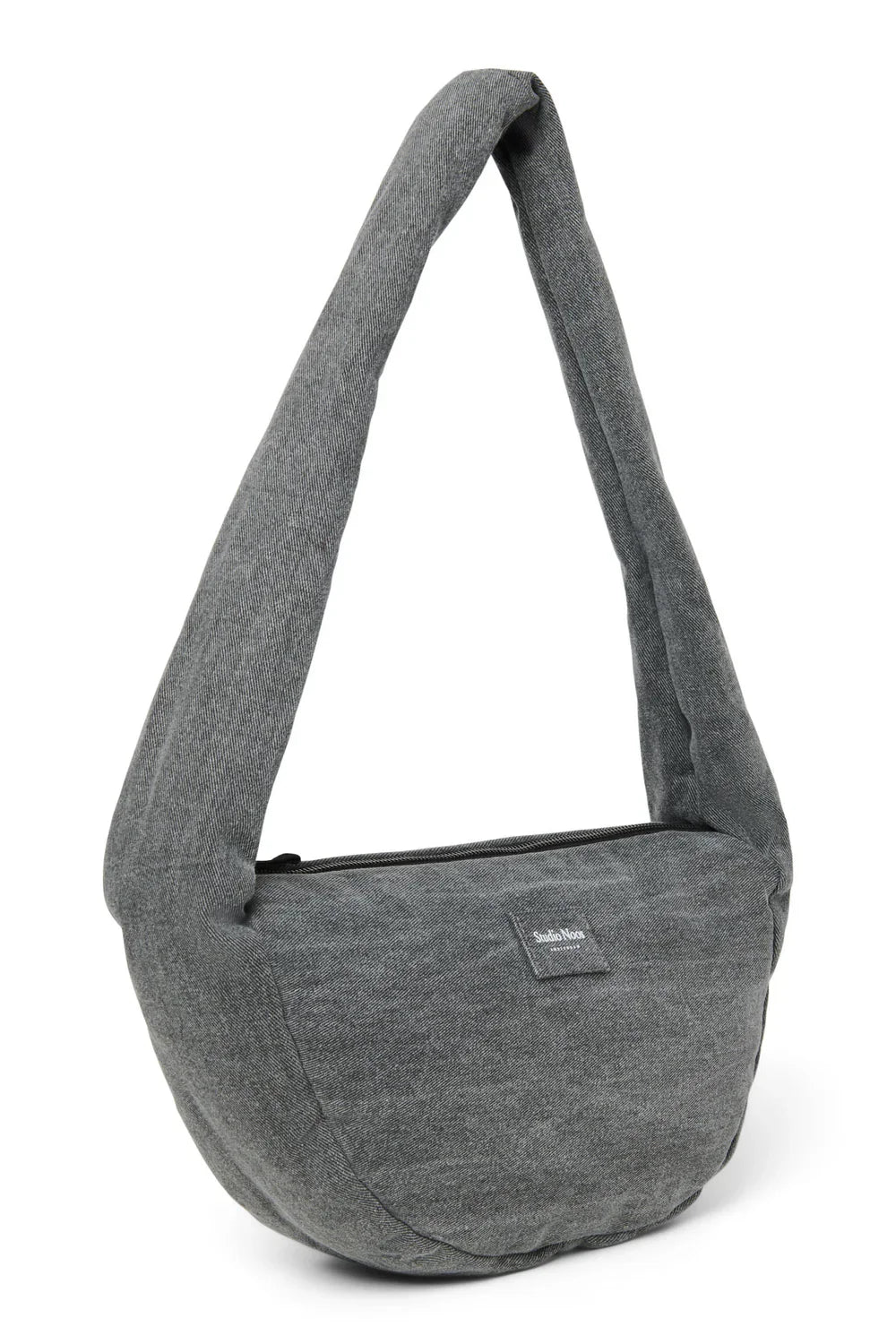 Grey Hearts Denim Mini Cross Body Bag