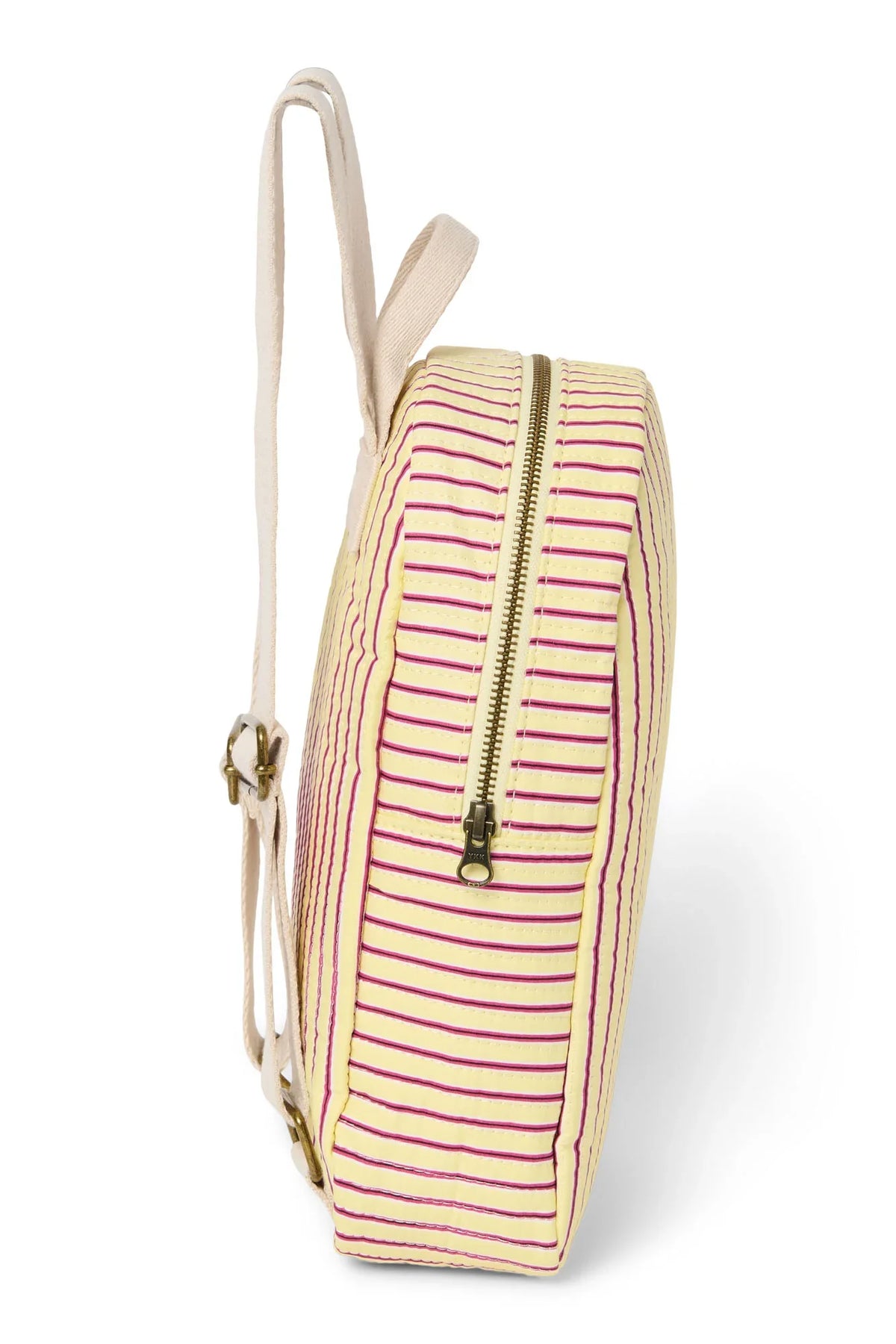 Poplin Striped Mini Backpack | Raspberry