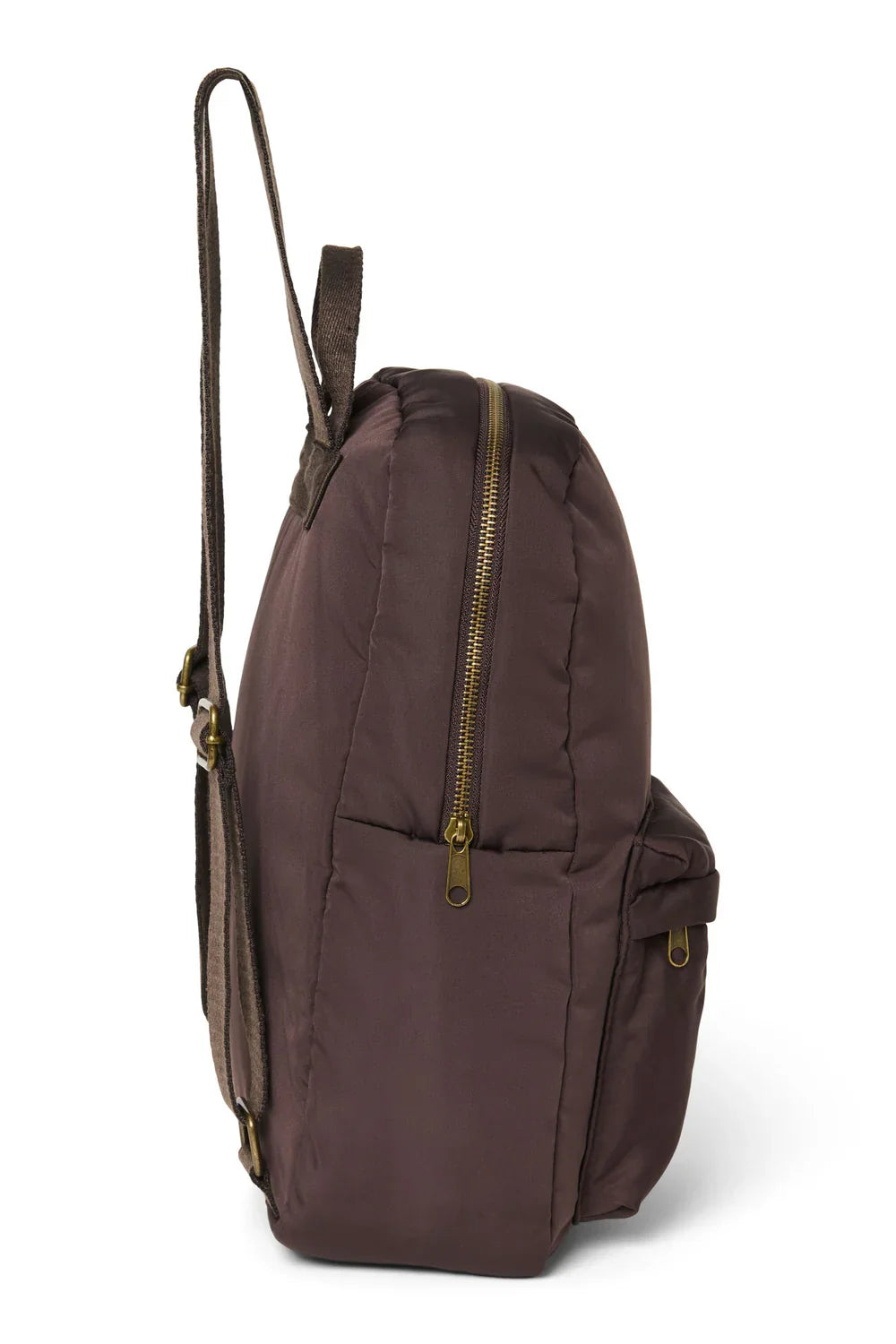 Brown Hearts Puffy Midi Backpack