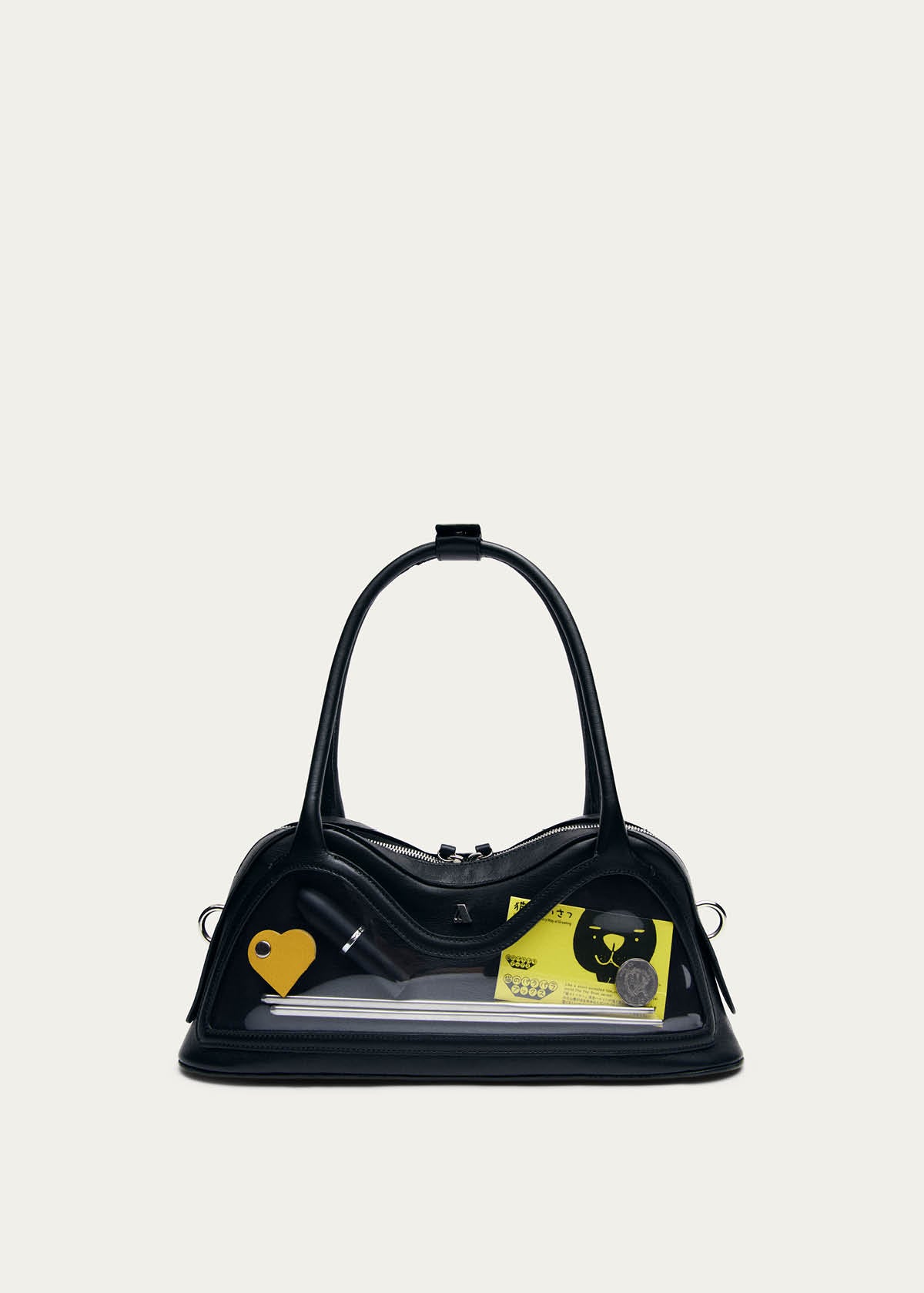 Hilma Vinyl Black Leather Bag