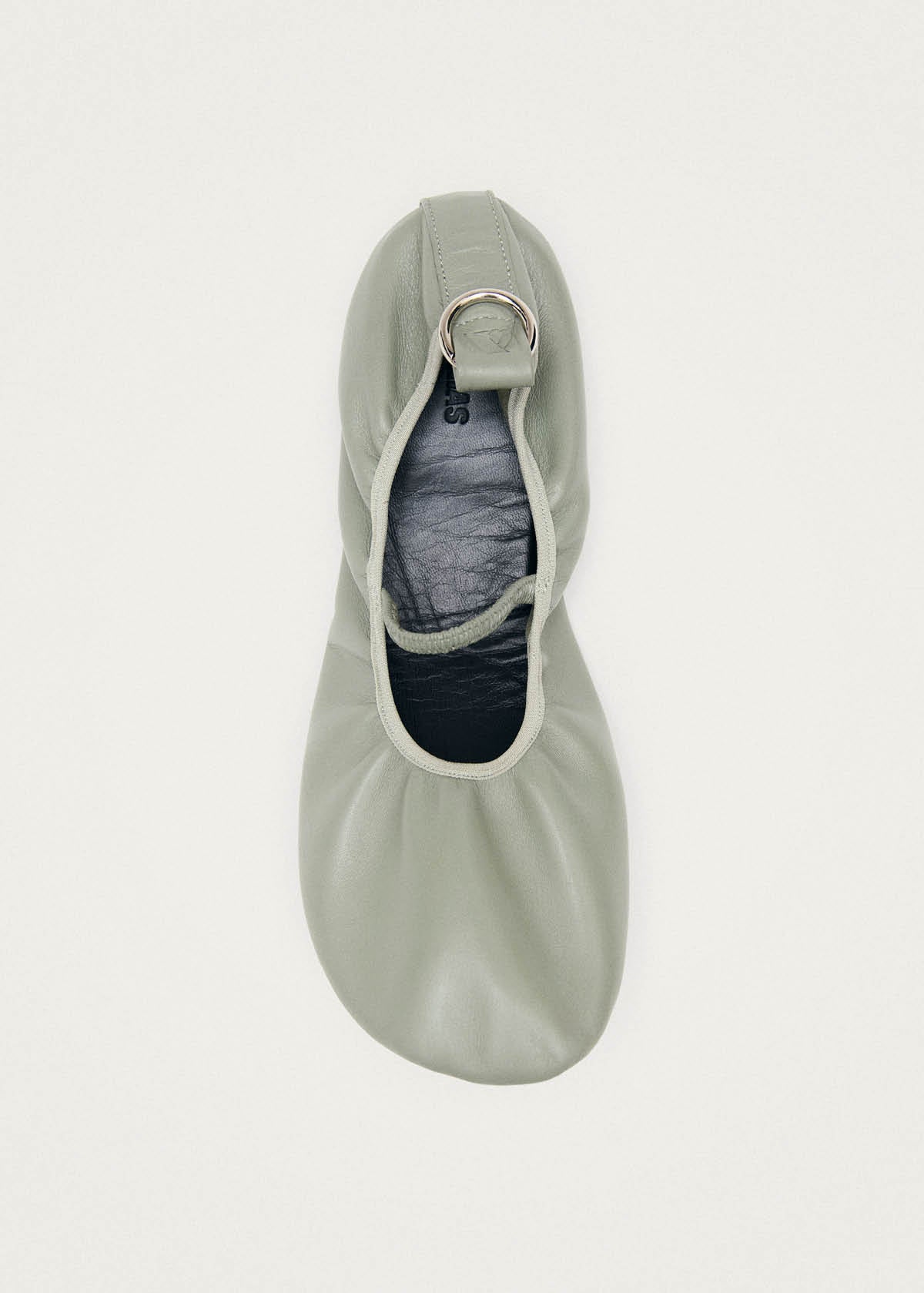 Naira Barefoot Green Leather Ballet Flats