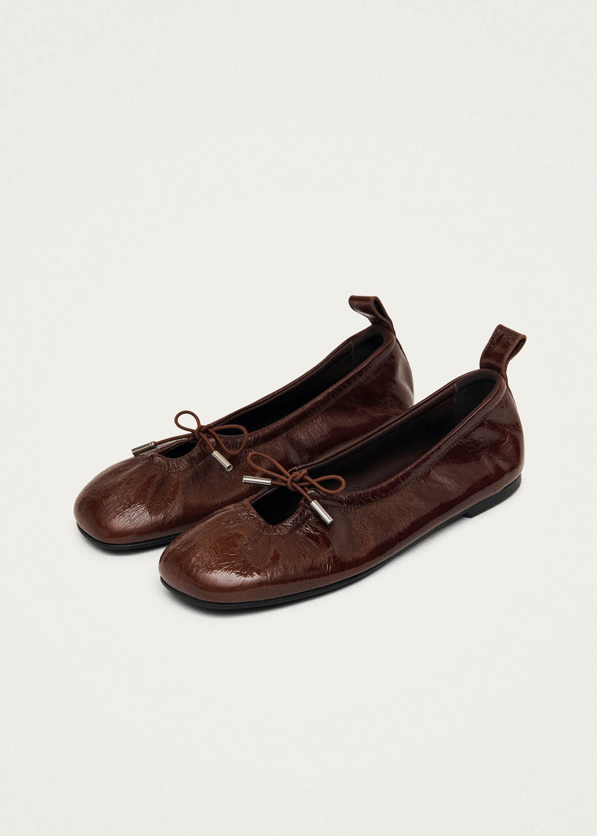Rosalind Patent Brown Leather Ballet Flats