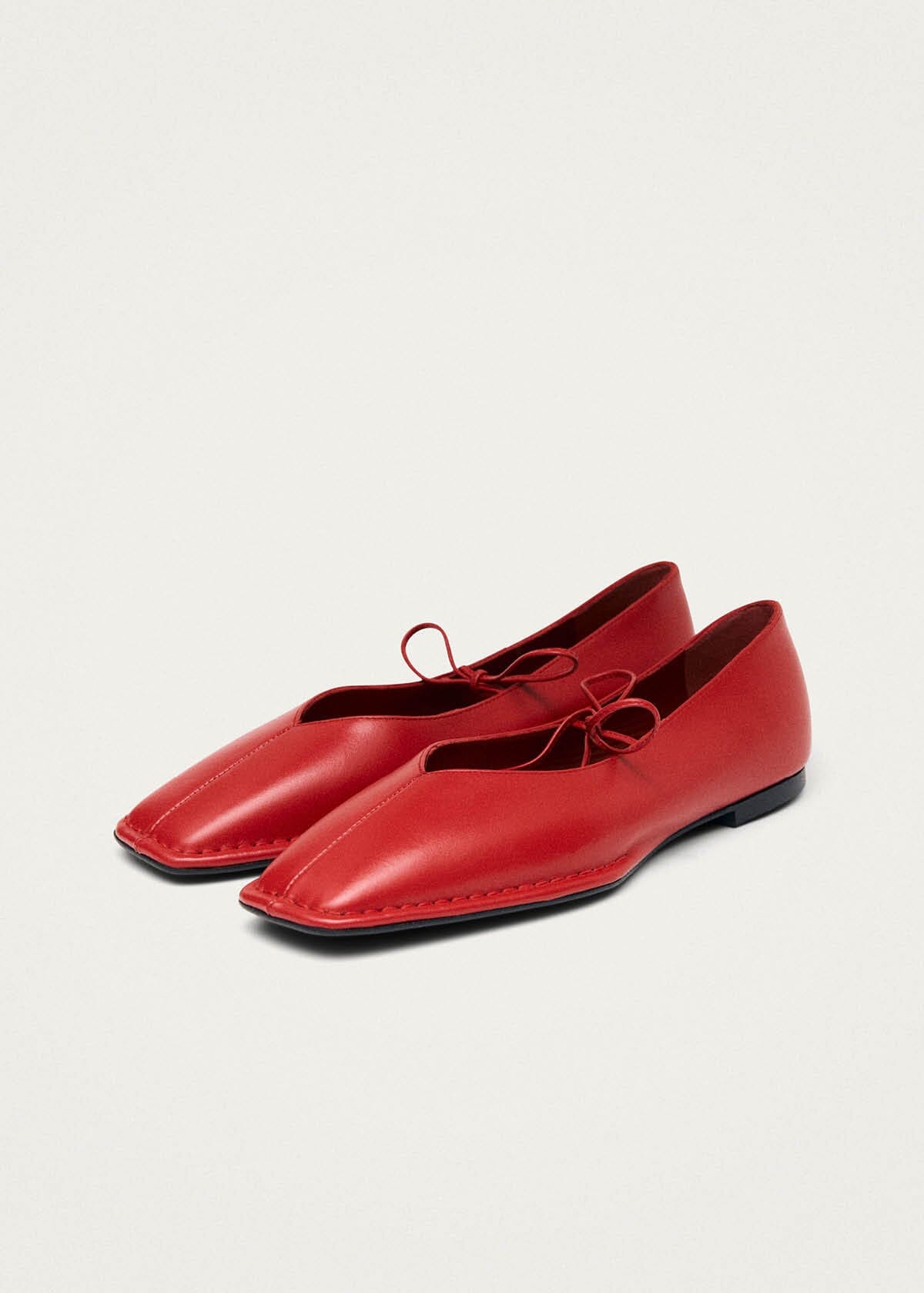 Sway Red Leather Ballet Flats
