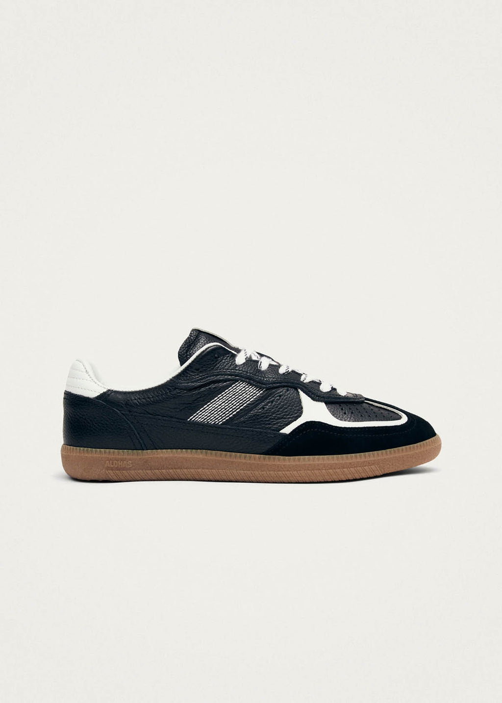 Tb.490 Rife Grain Black & White Leather Sneakers