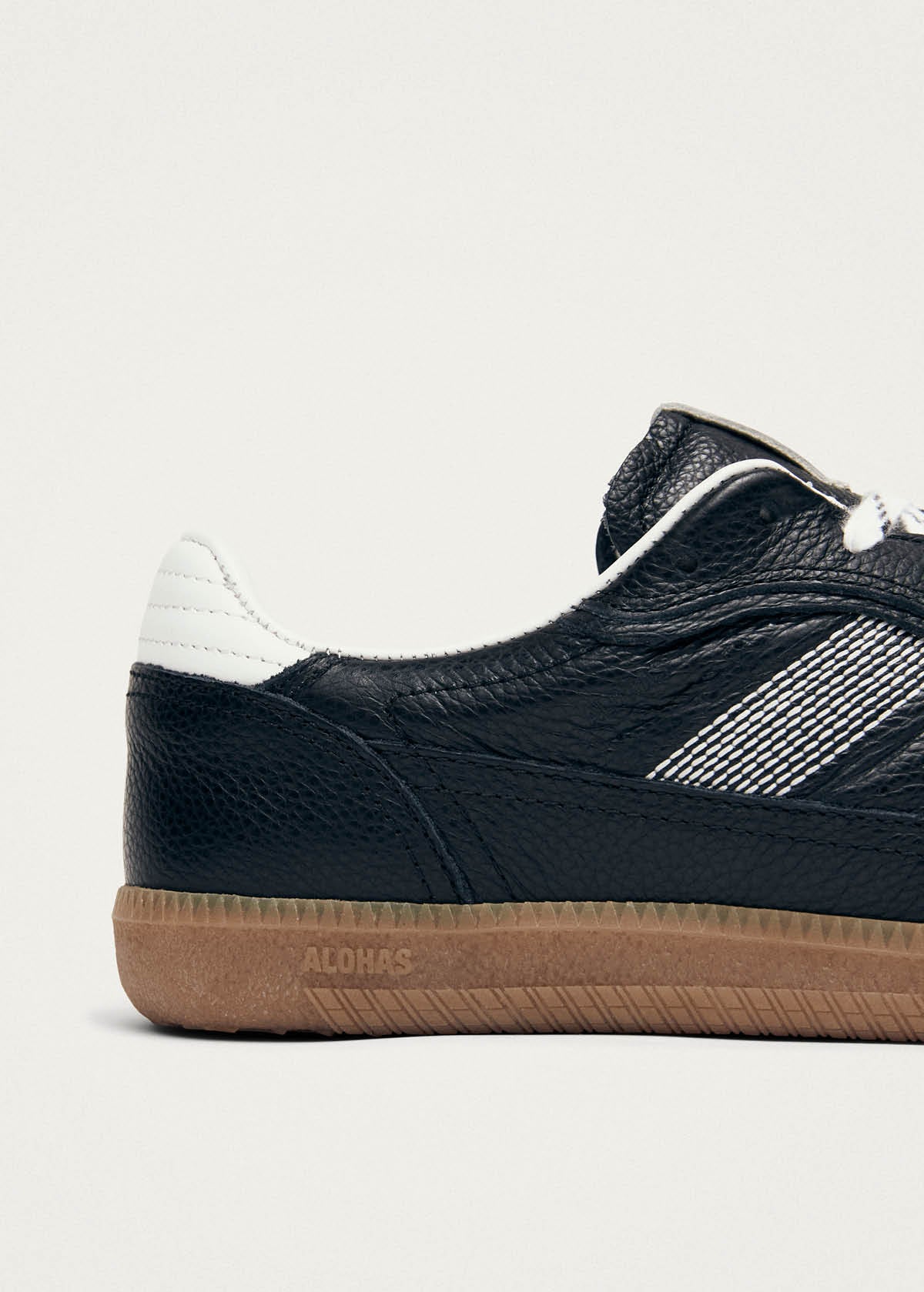 Tb.490 Rife Grain Black & White Leather Sneakers