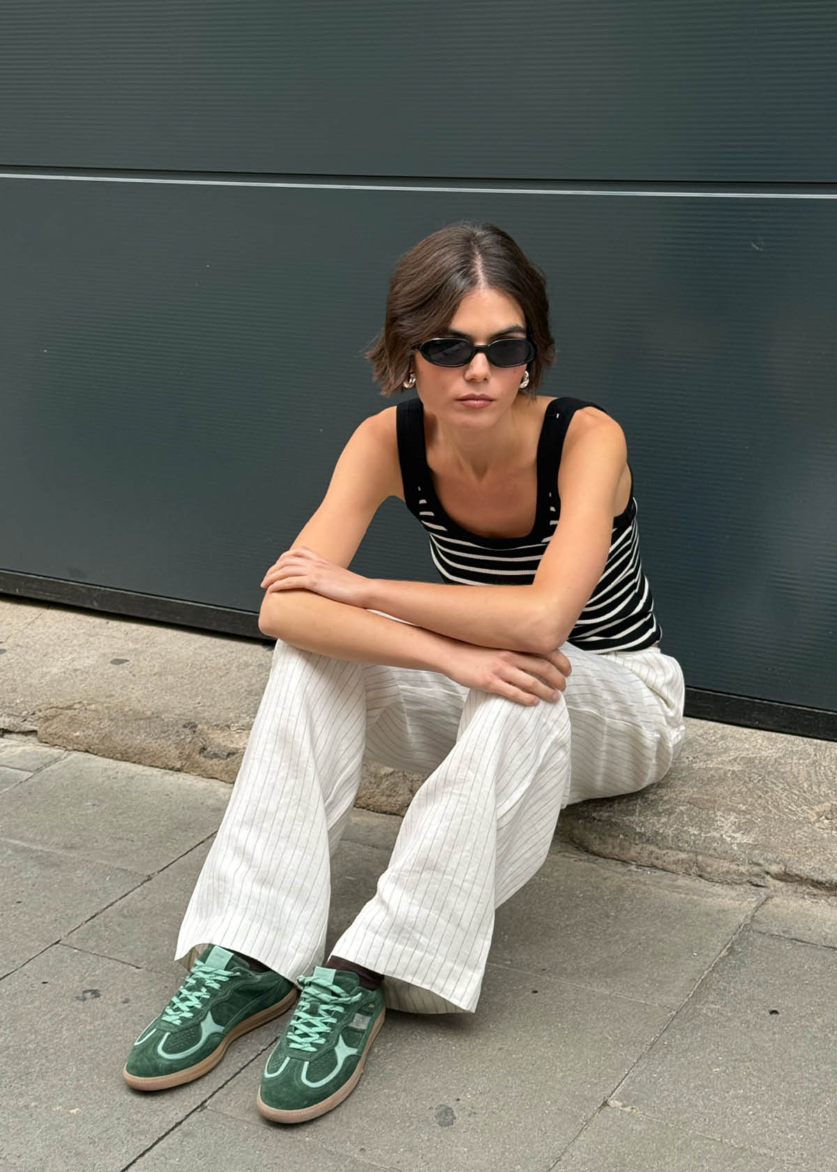 Tb.490 Rife Green Tones Leather Sneakers